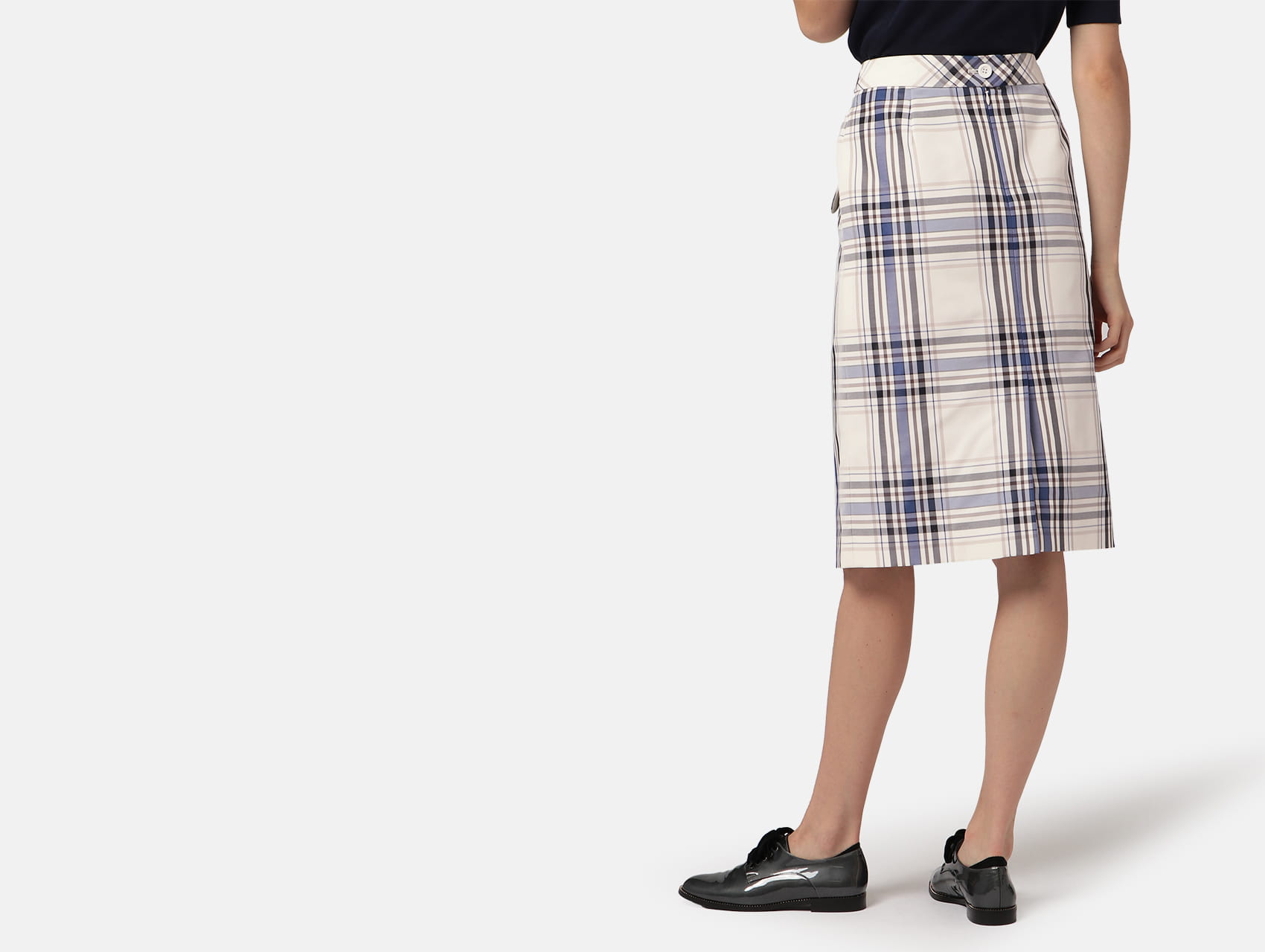 Aquascutum チェックスカート グロッシーチェックスカート