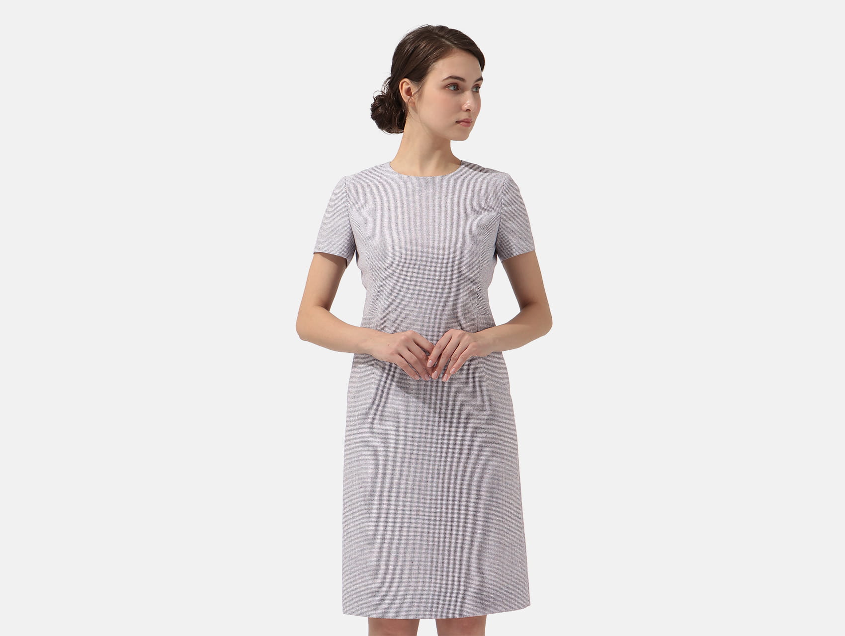 クイーンサイズ ループハウンドトゥースワンピース