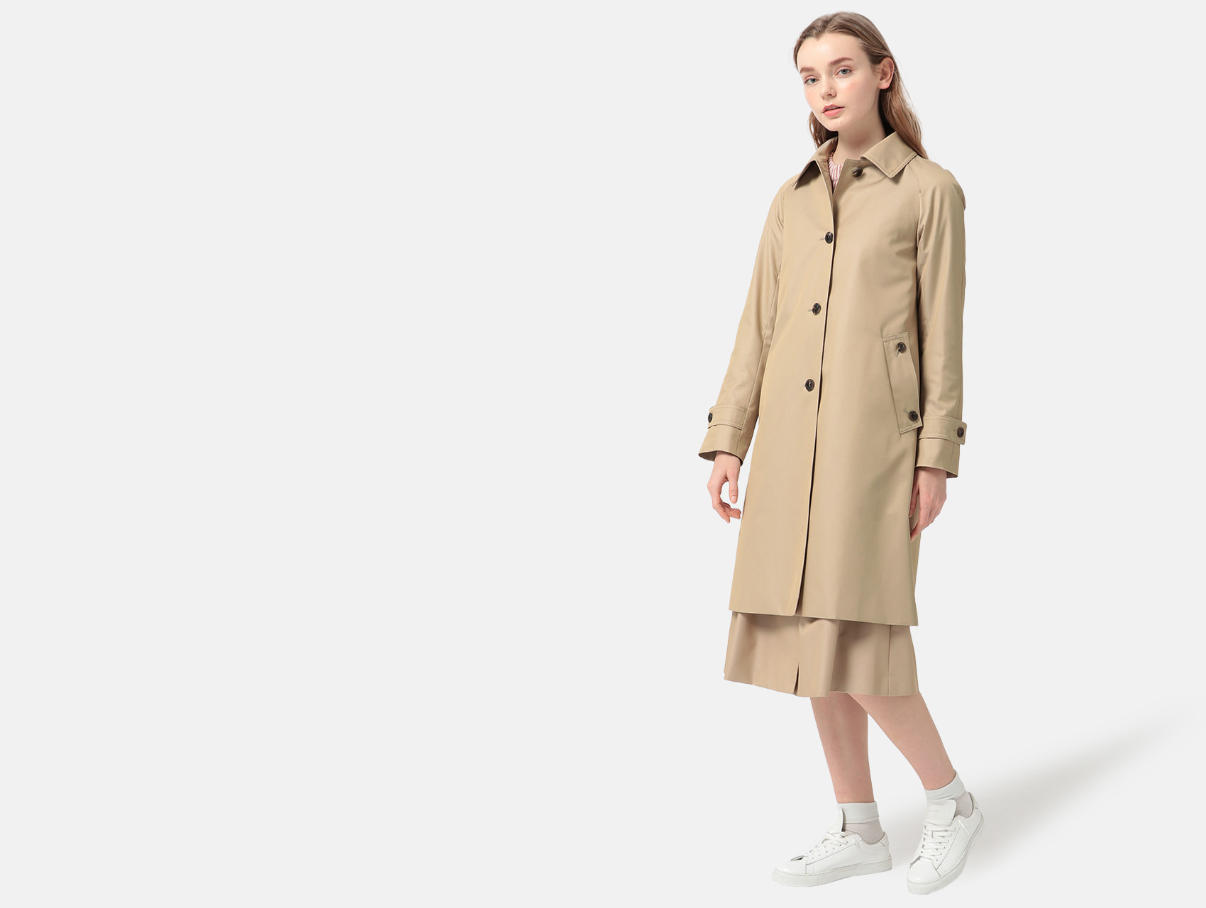 定価17.6万/Aquascutum/ライナー付ステンカラーコート/34サイズ-