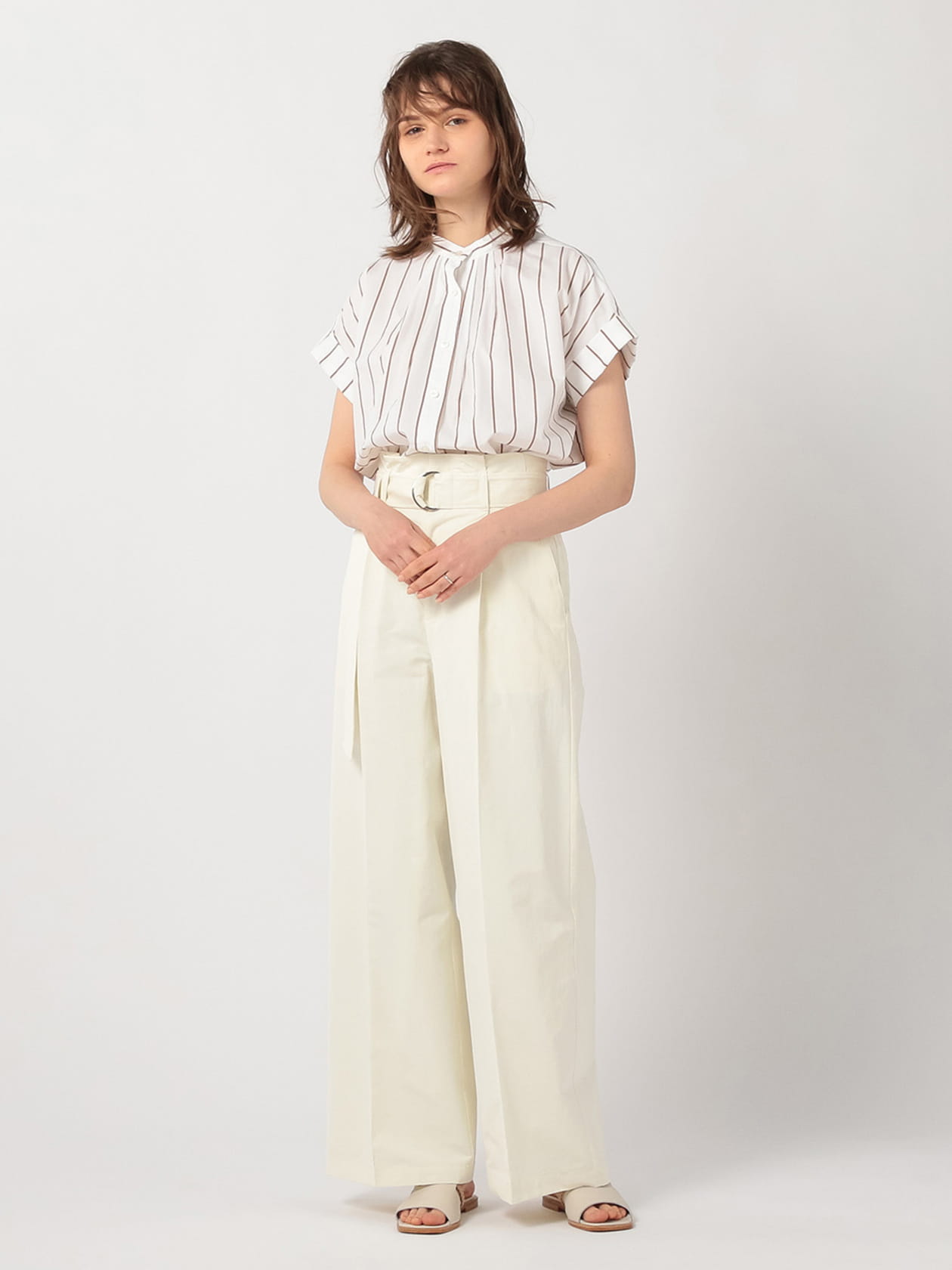Aquascutum LONDON 麻 リネン オッドベスト 白 L a134 ニットベスト