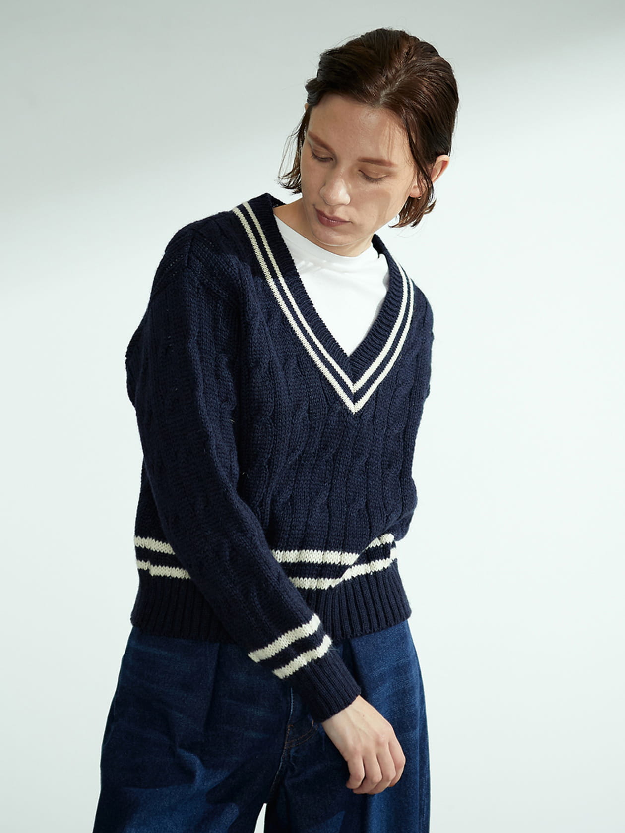 AQW】ケーブルニット