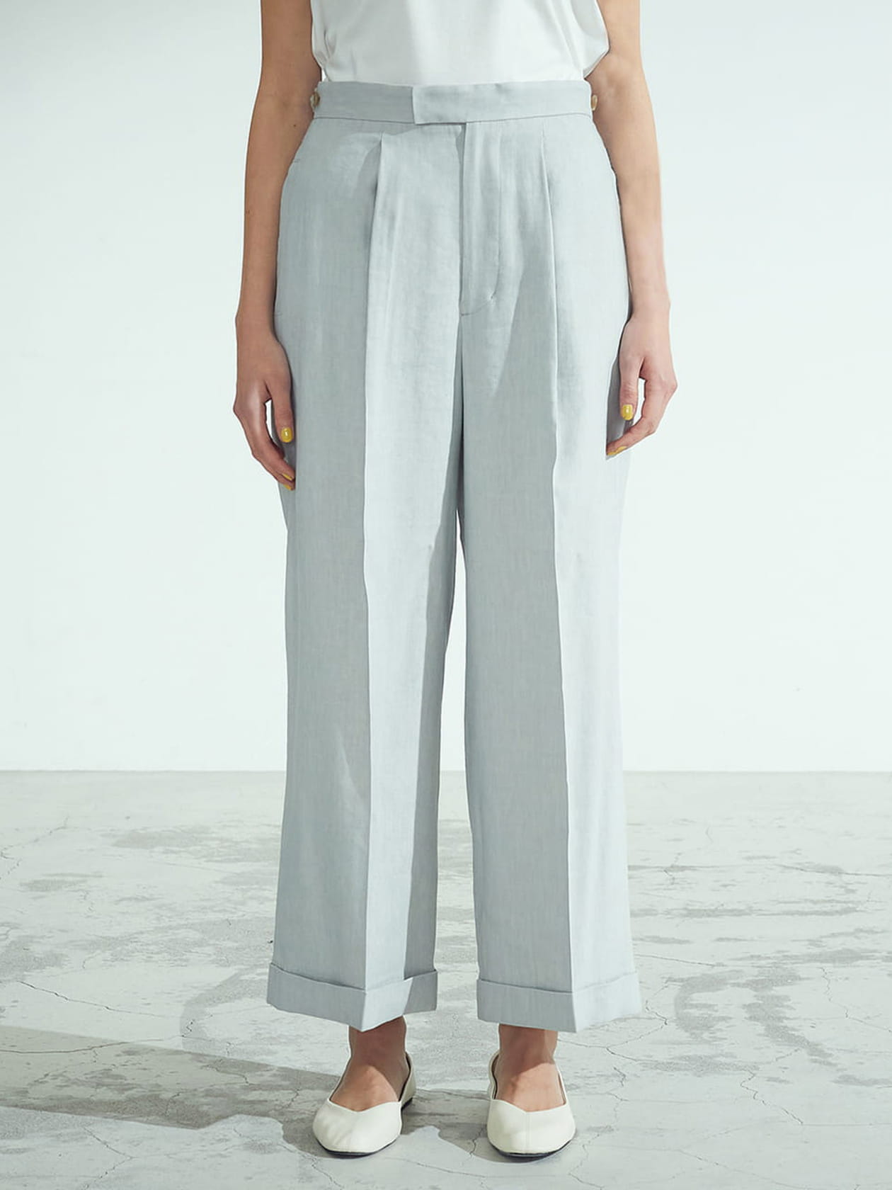 AQW】リネンワイドパンツ