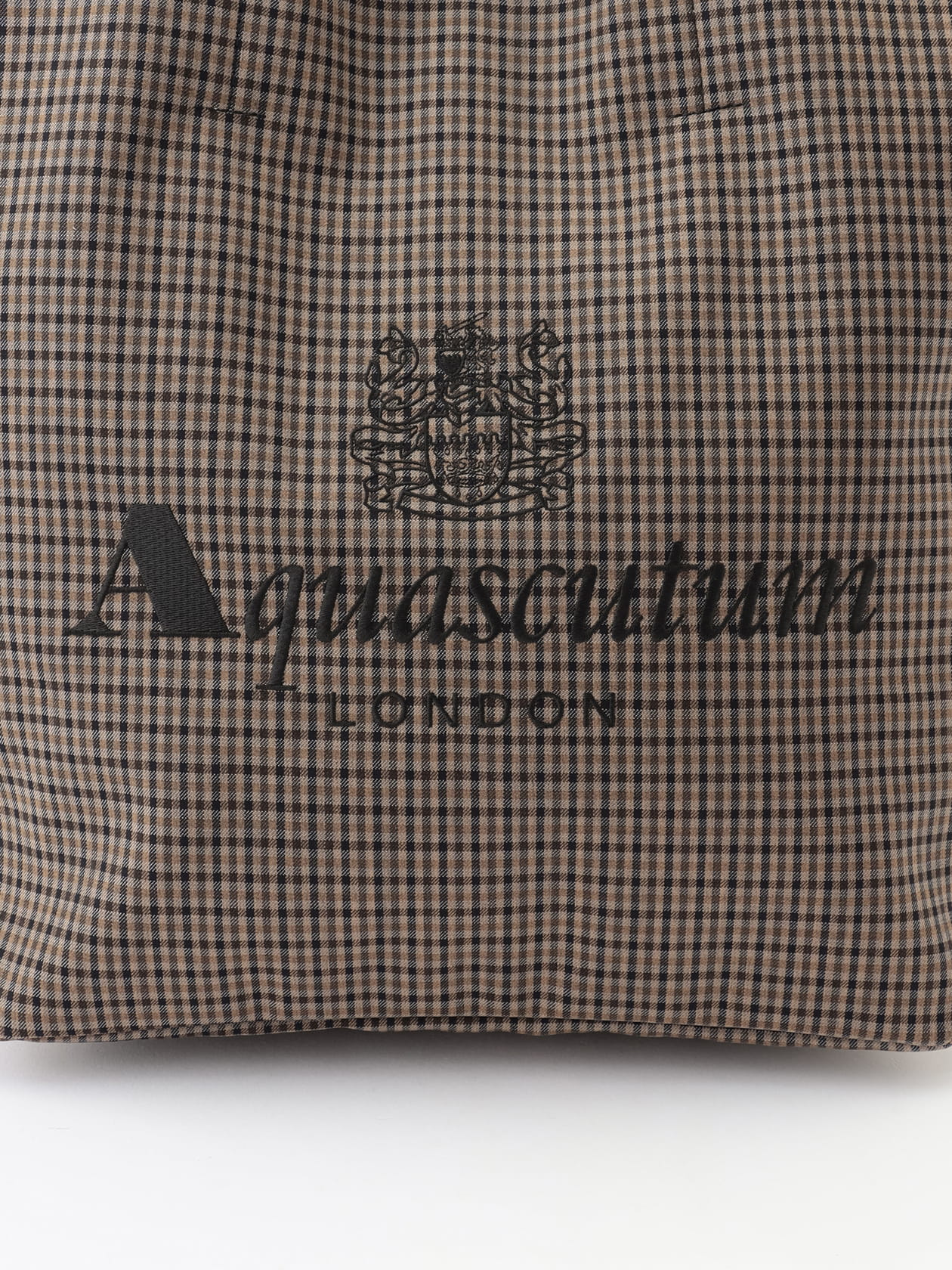 刺繍チェック トートバッグM