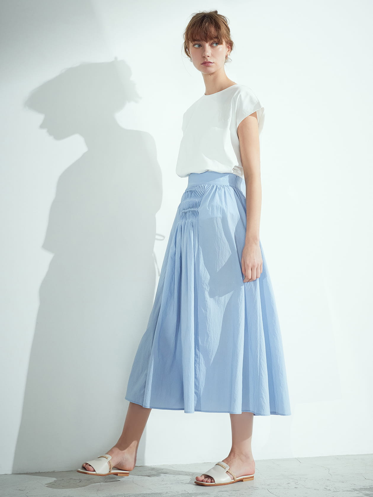 貿易保証 LAHEL SKIRT(SKY BLUE）ロングスカート | carren.jp