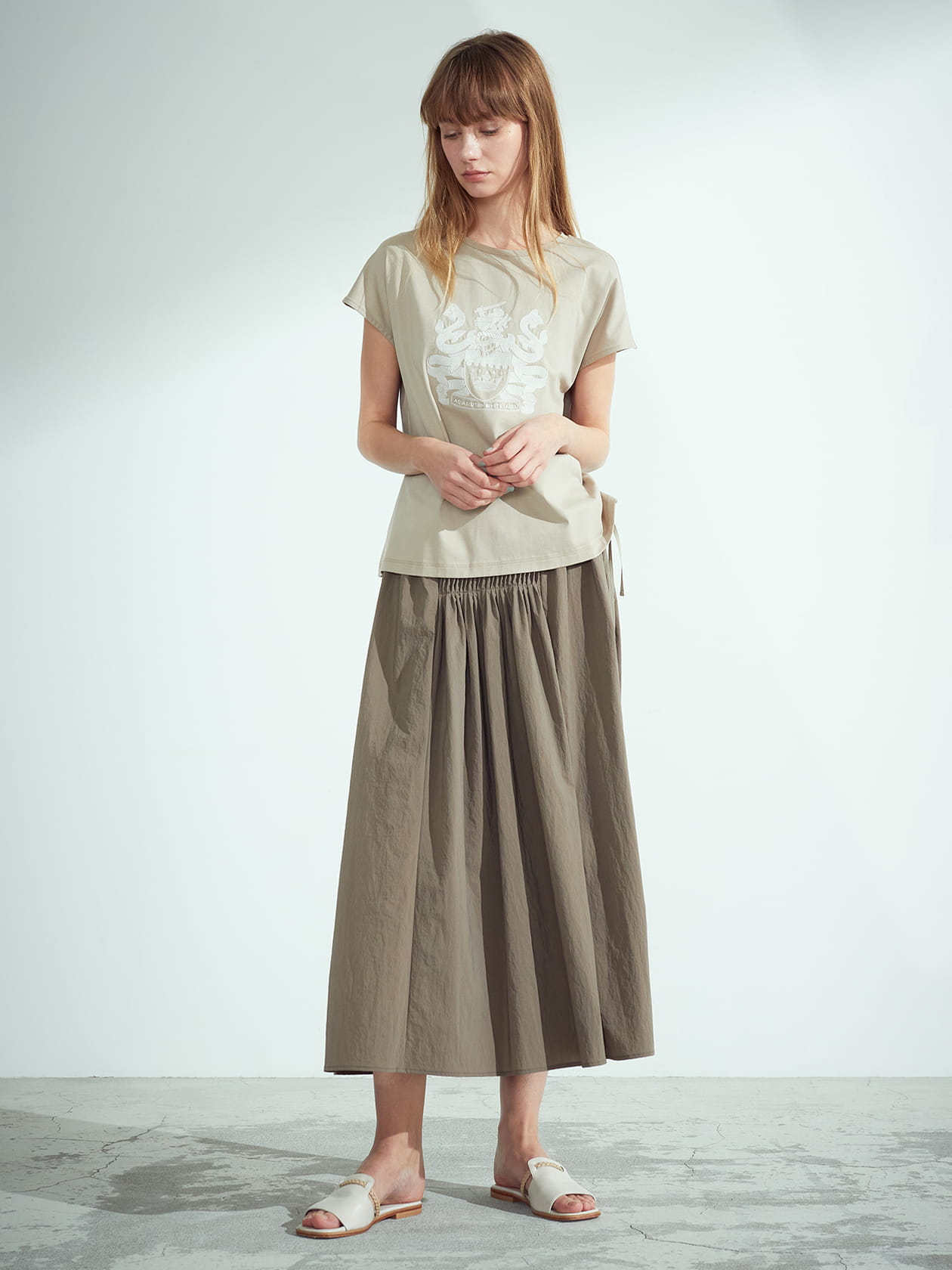 ピンタックロングスカート