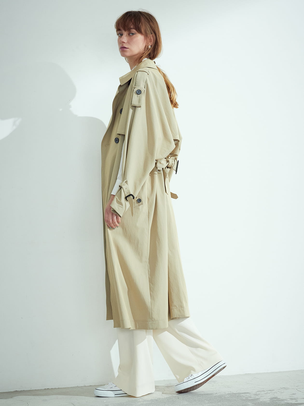 限定お値下げ中HYEON 2waytrench coat / beige正規品 HYEON （へヨン）2way trench coat beige