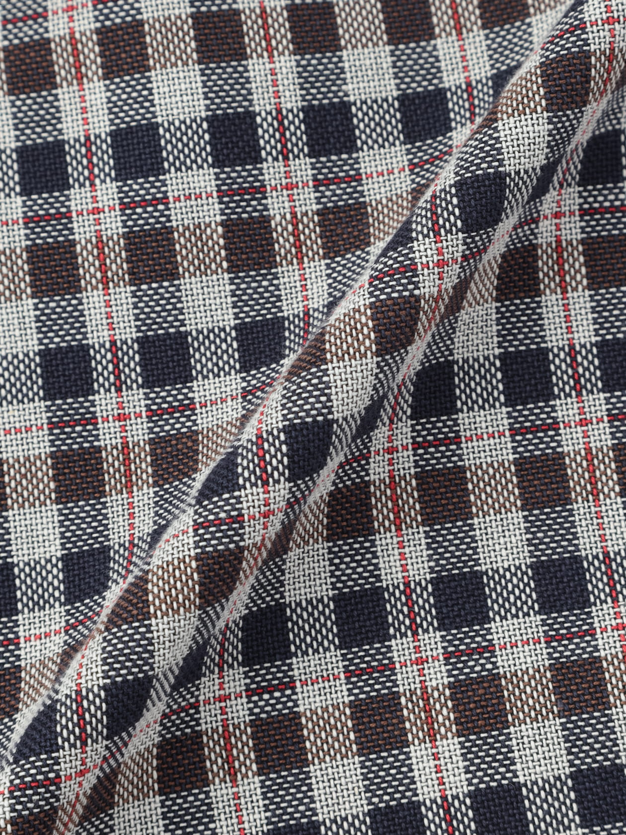 WLチェックダブルクロス ラウンドネックコート