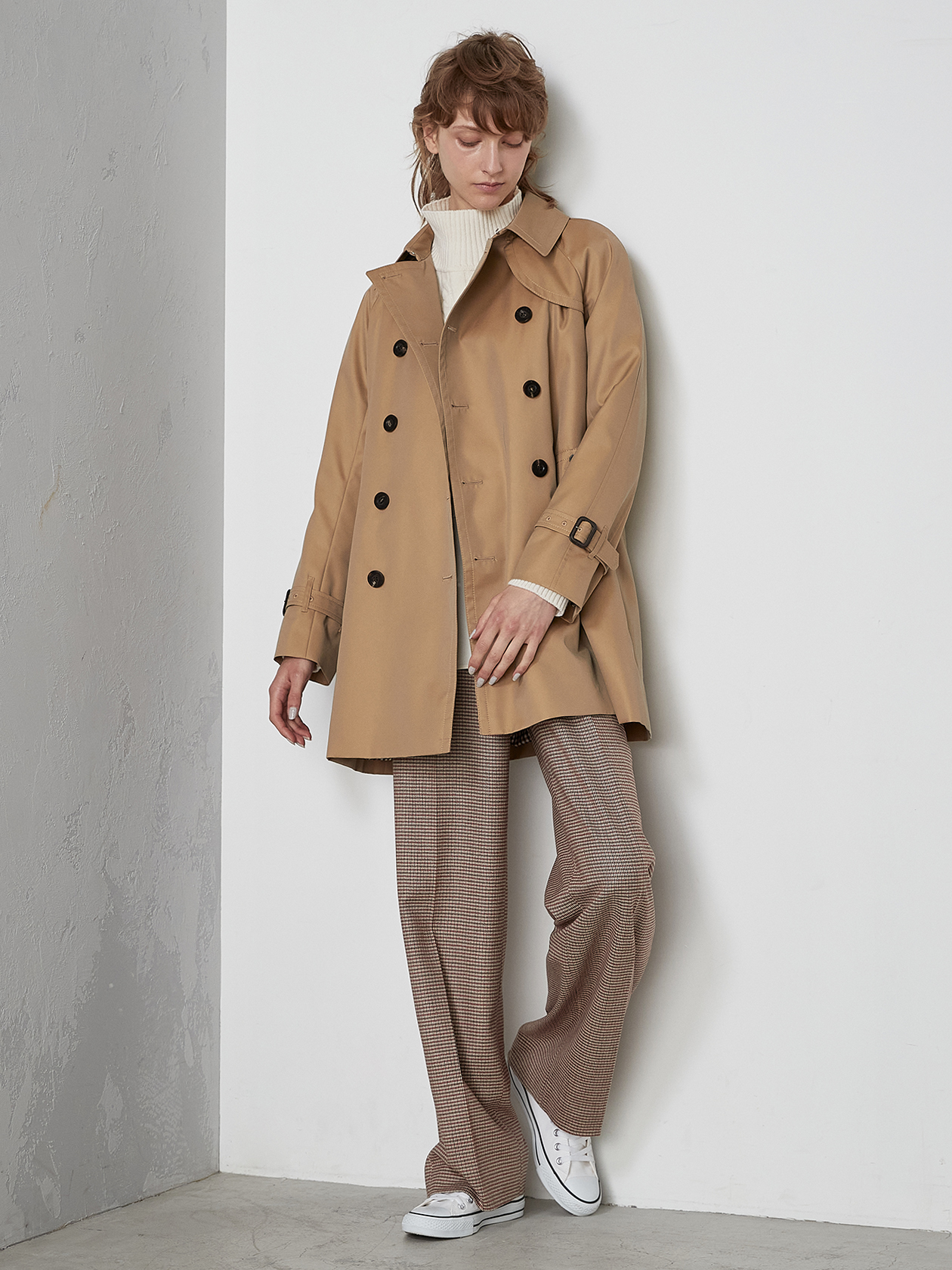 春のコレクション TRENCH 英国製 COAT アクアスキュータム SHORT38