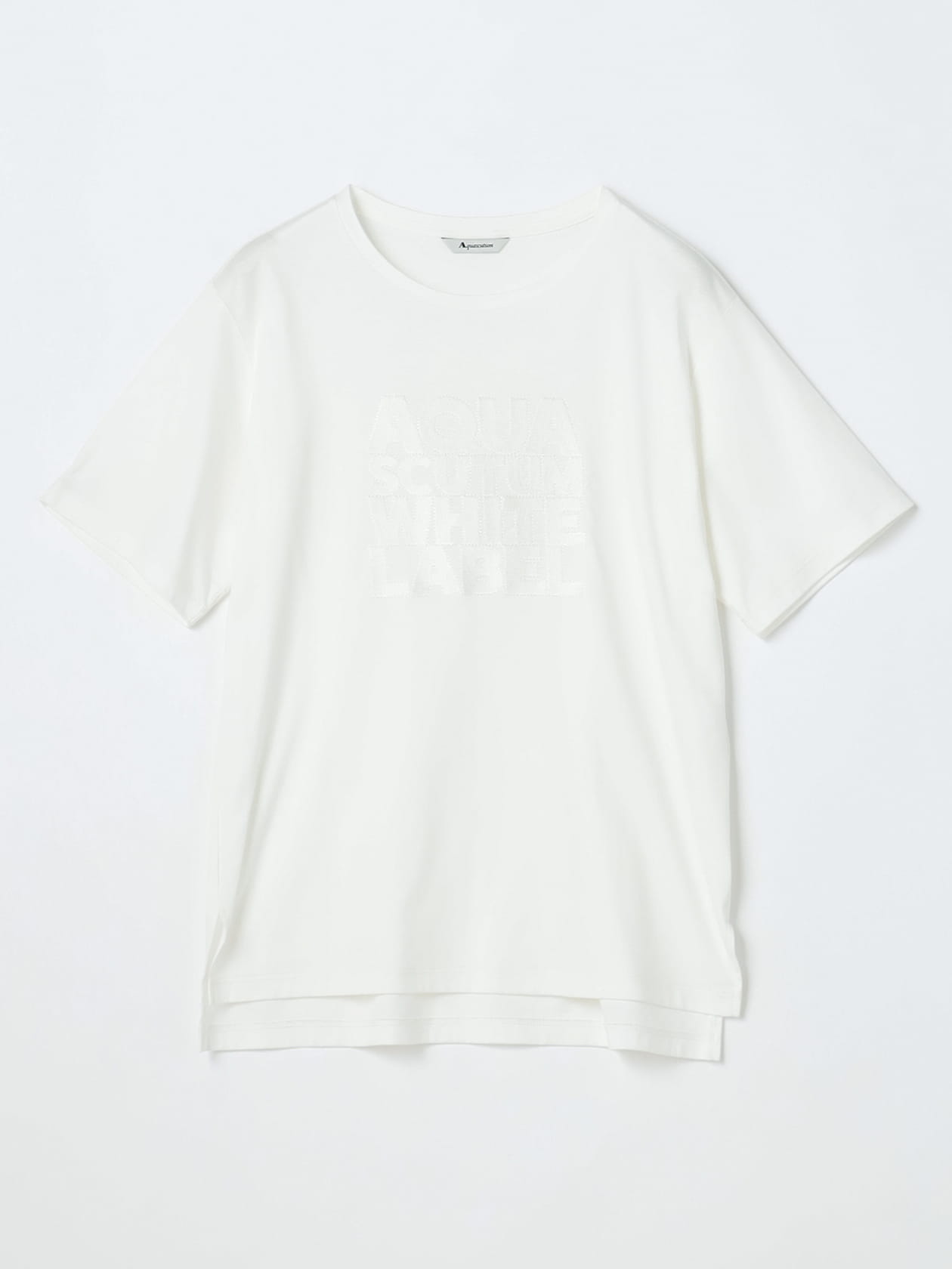 【Sprout.】綿ポリエステル　裾ロゴプリントTシャツ Sprout．】綿ポリエステル 裾ロゴプリントTシャツ