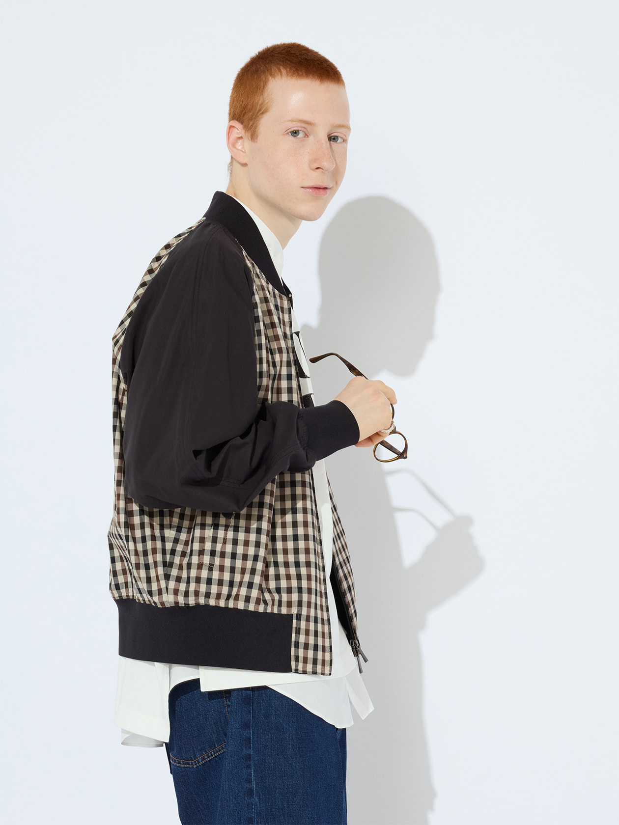 ホワイトレーベルチェック ブルゾン