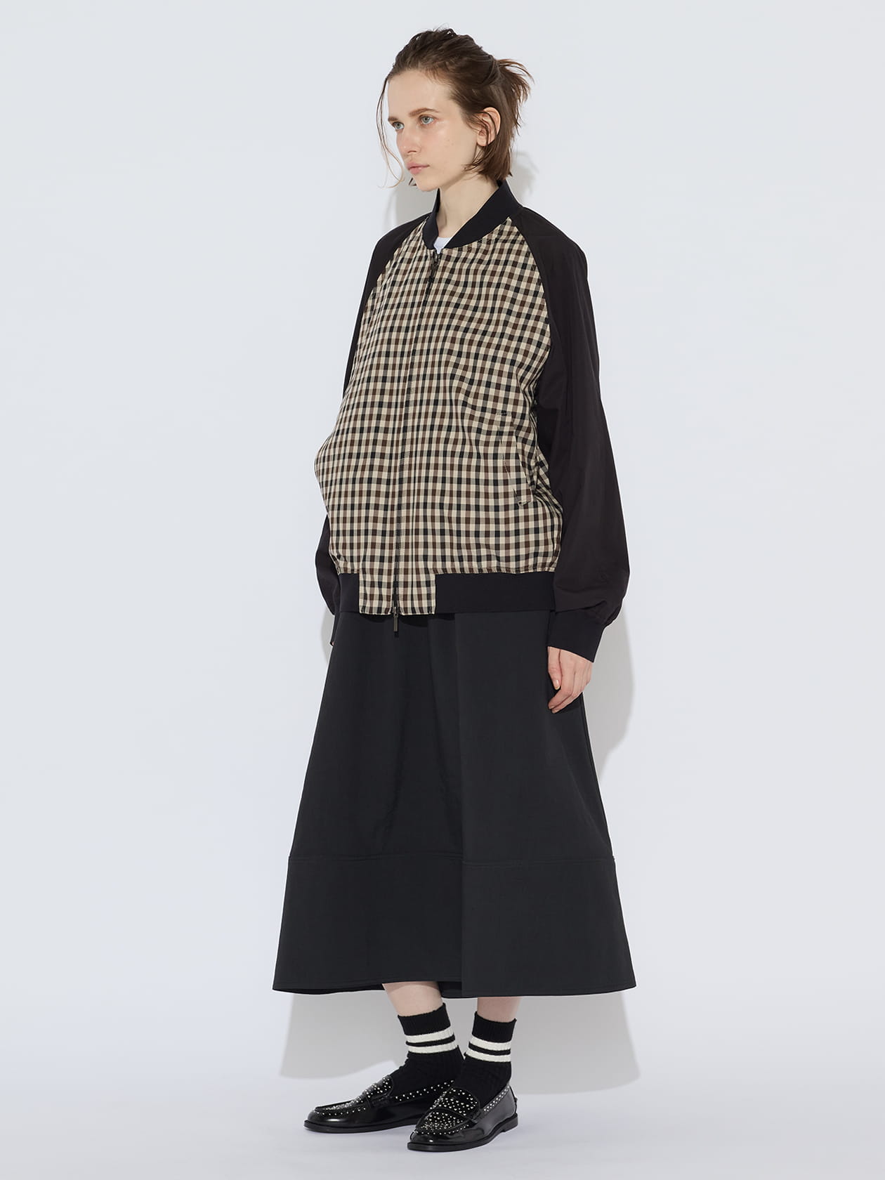 ホワイトレーベルチェック ブルゾン