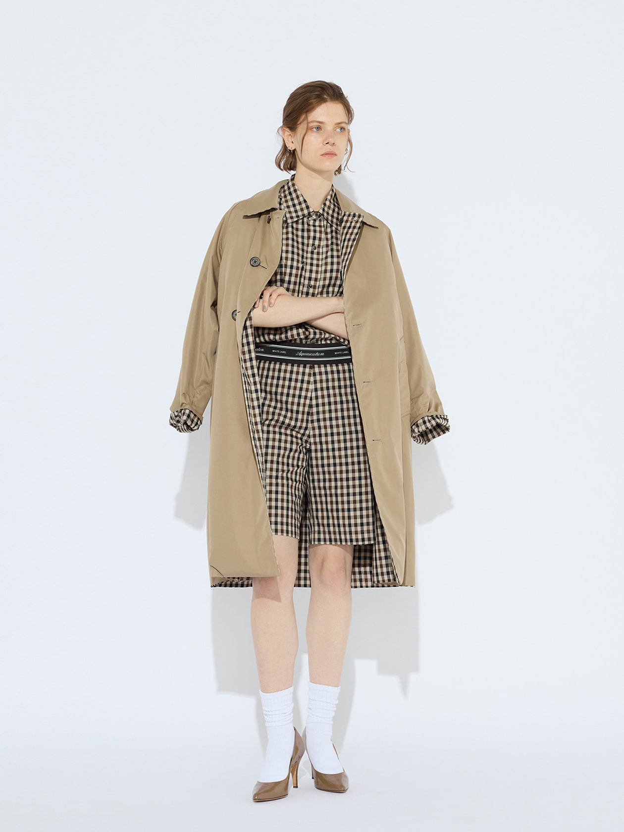 ホワイトレーベルチェック シャツ