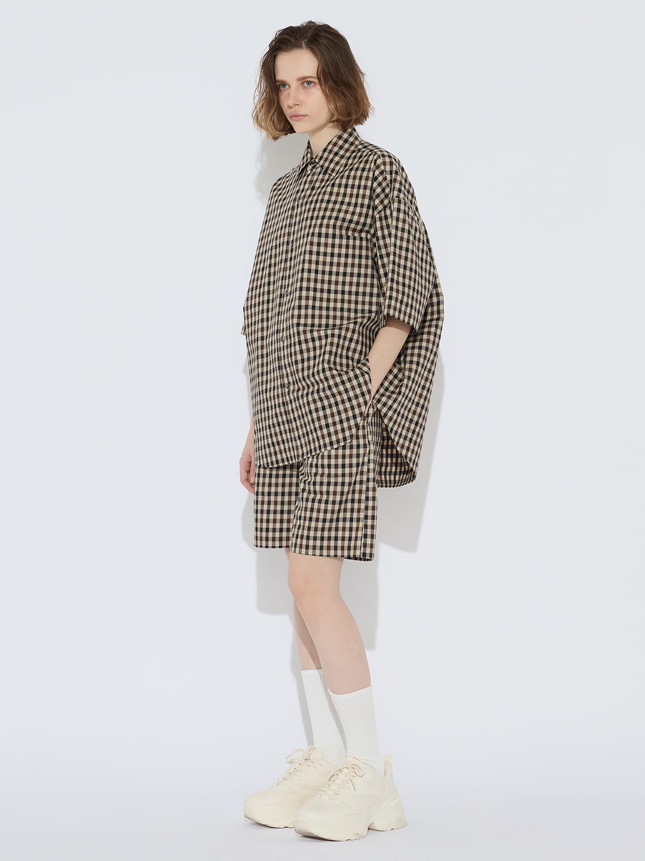 ホワイトレーベルチェック シャツ