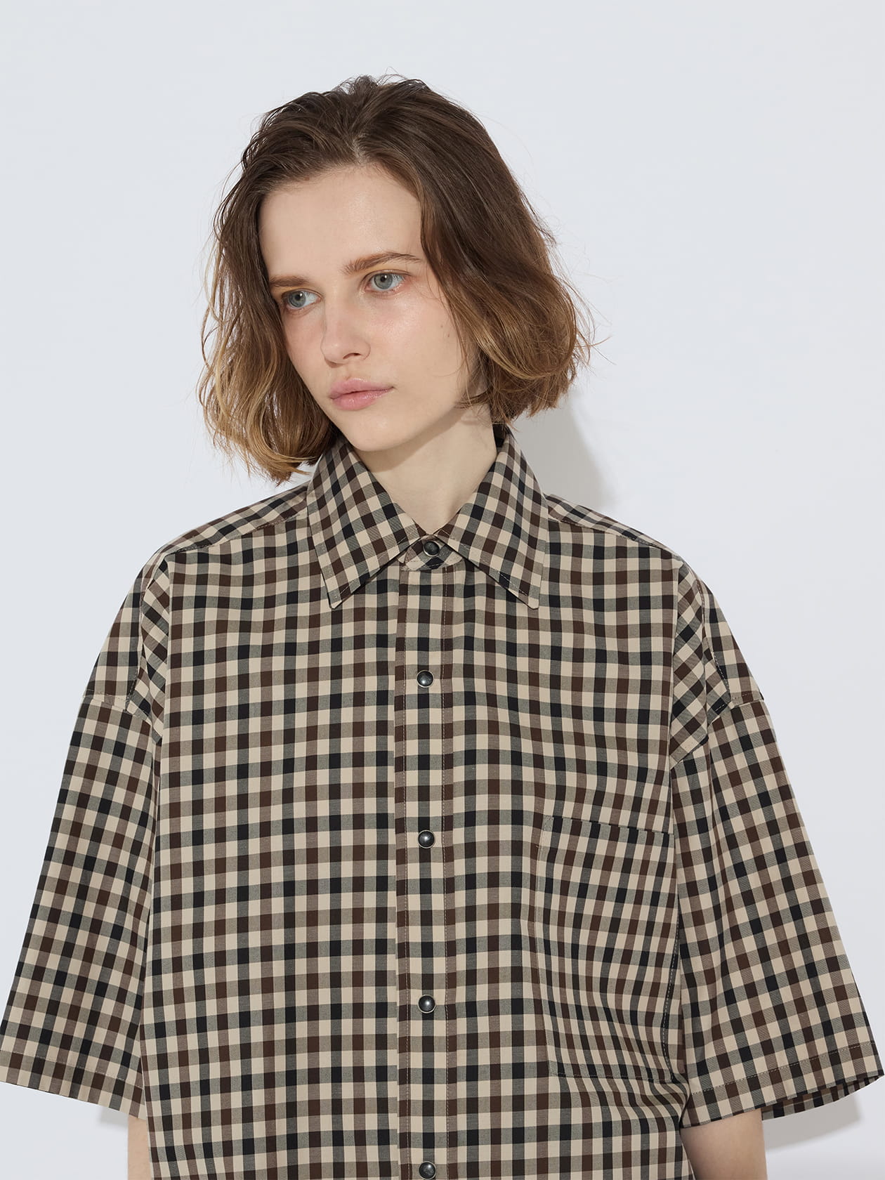 ホワイトレーベルチェック シャツ