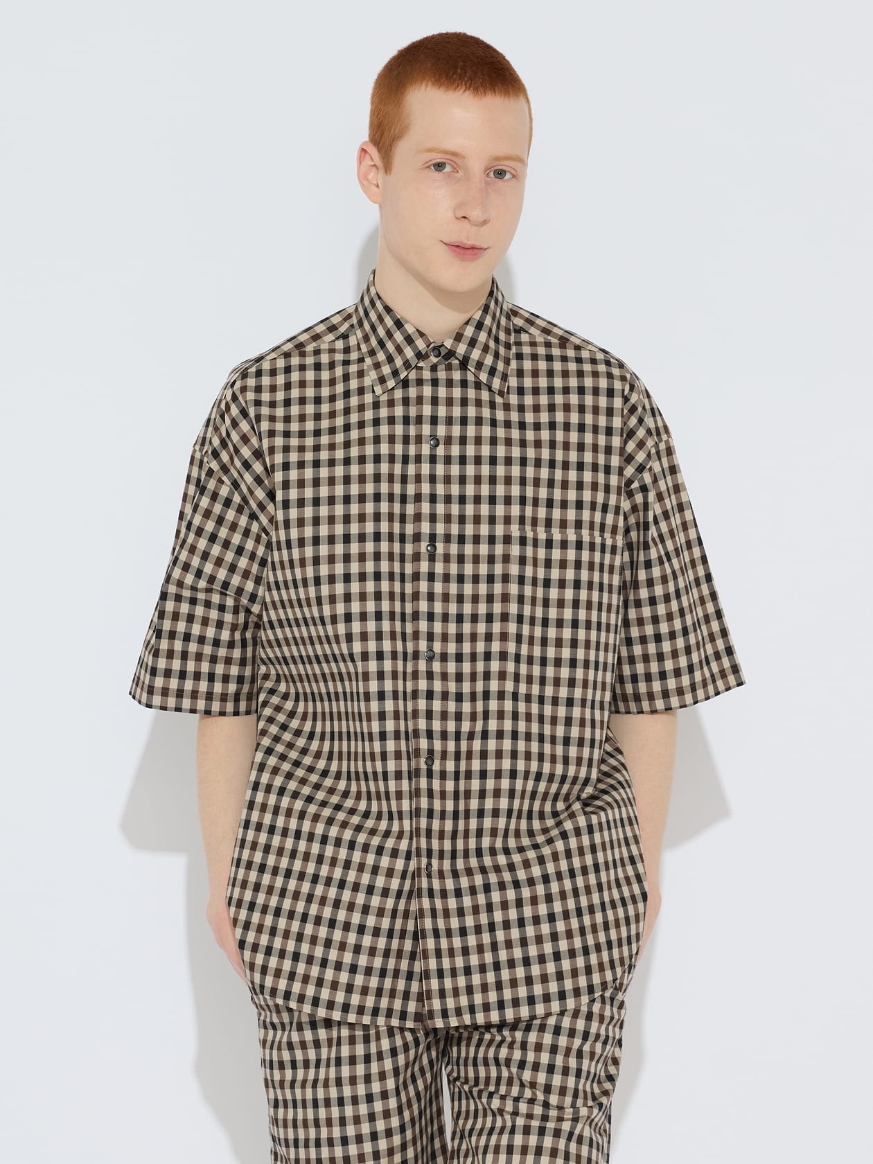 ホワイトレーベルチェック シャツ