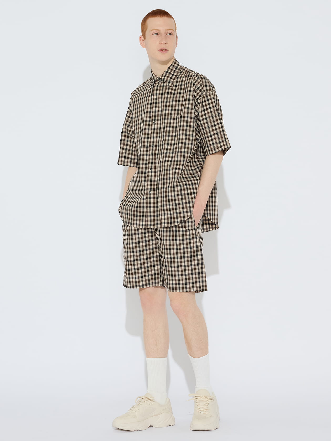 ホワイトレーベルチェック シャツ