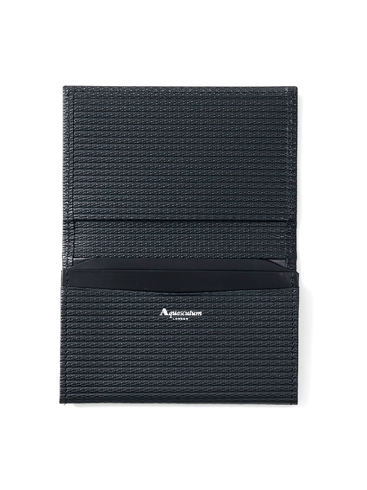 型押しレザー渡りマチ名刺入れ